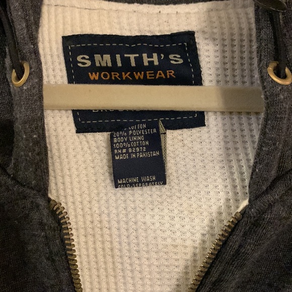 Men’s work hoodie with toggle adjustment. XXL. HEATHER NAVY color. - Picture 2 of 5